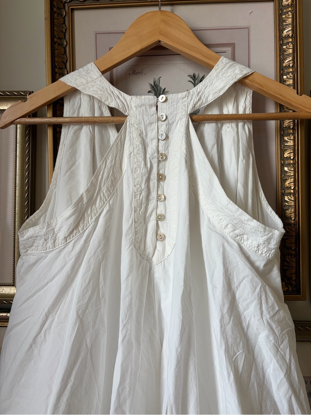 By Anthropologie V-Neck Swing Tunic Dress White Small - Picture 10 of 12